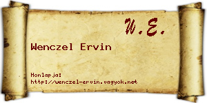 Wenczel Ervin névjegykártya
