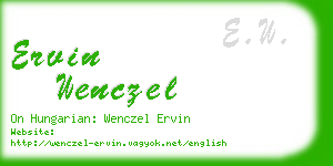 ervin wenczel business card